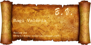 Bagi Valéria névjegykártya